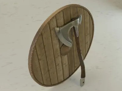 Axe and Shield 3D model Free 3D model