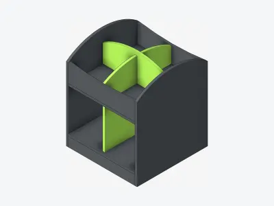 Book Box - Library - Integral - Single Low-poly 3D model