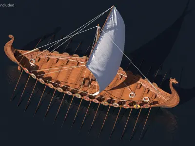  Viking Drakkar Sail Raised 