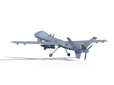 MQ-9 Reaper Fuly-Rigged With Weapons Low-poly 3D model