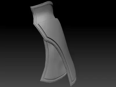 High-poly model Thigh armor shield 3D model