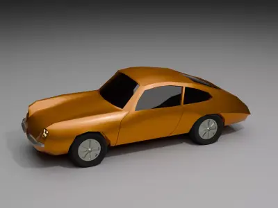 Stylized Low-Poly Vintage Car Antique Vehicle Game ready FBX OBJ Low-poly 3D model