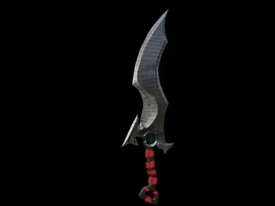 Stylized Sword Weapon Melee PBR low-poly game ready Low-poly 3D model
