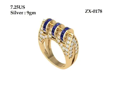 Art Deco Ring 3D print model 39