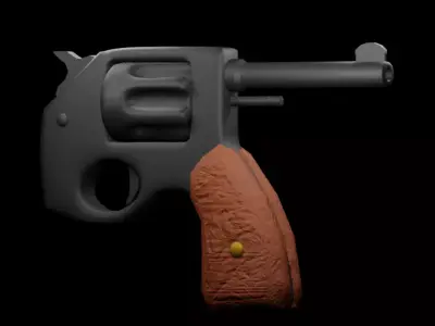 one Time use Revolver gun 3D model