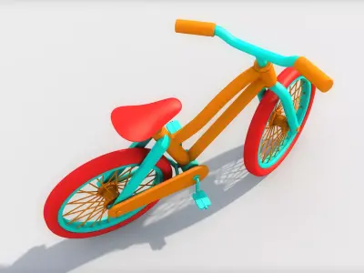 Cartoon bicycle 3D model