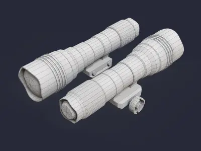 Under - barrel lantern Low-poly 3D model