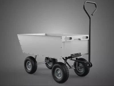 STEEL BED TRAY WHEELBARROW CART TROLLEY WAGON HAND TRUCK PALLET 3D model