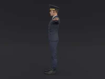 Pilot Rigged 3D model Low-poly 3D model