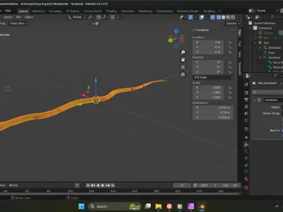 Rigged Green Snake Ready for Game and Animation Low-poly 3D model