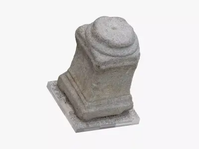Medieval Stone Column Piece 01 RAW SCAN 3D model