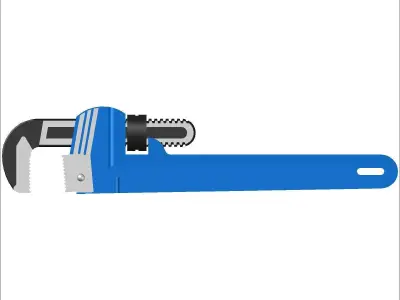 Pipe wrench 3D model purchase
