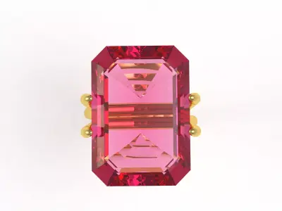 Pink Sapphire Engagement Ring 3D print model
