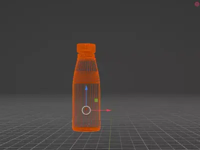 Bottle 3D Model with Yellow Cap Clean Product  Low-poly 3D model
