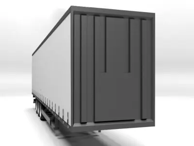 TRUCK TRAILER 1 LOWPOLY Low-poly 3D model