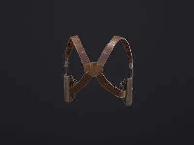 Leather Shoulder Holster PBR Free low-poly 3D model