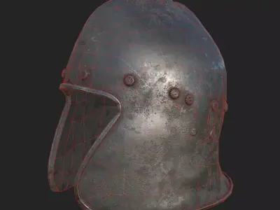 Medieval Helm Fantasy Low Poly PBR Low-poly 3D model
