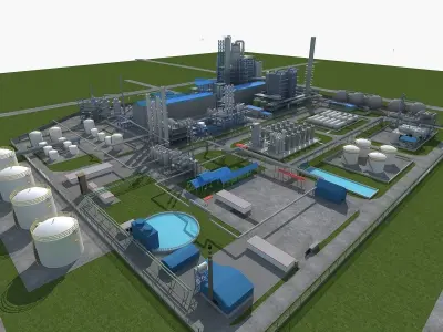 Chemical Plant 2 3D model purchase