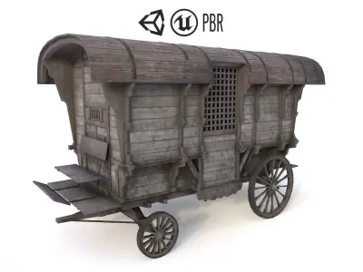 Old Prison Trolley Low-poly 3D model