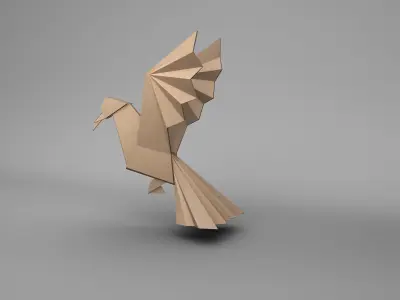 Origamic brid Low-poly 3D model