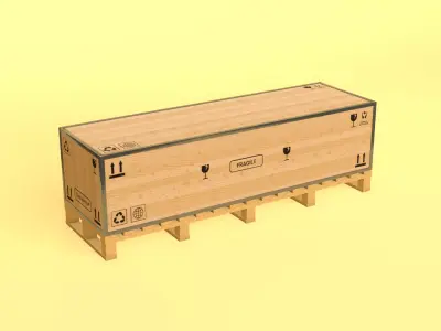 PBR Wooden Crate Low-poly 3D model