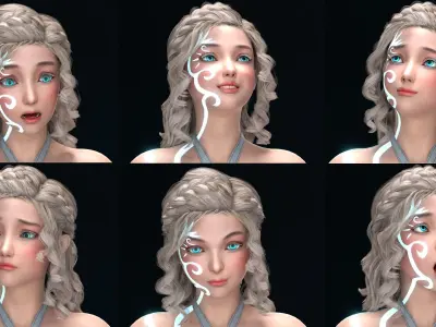 Viya Angel Girl   I    Advanced Rigged  I  Texture 4K and 2K  Low-poly 3D model