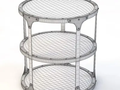 Industrial Riveted Side Table 3D model