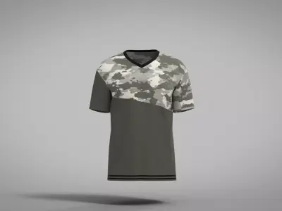 Military Outfit - T-shirt Low-poly 3D model 58