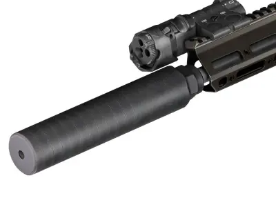 SUPPRESSOR  Q PORQ CHOP Low-poly 3D model