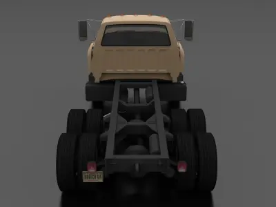 F-Series FT-900 Truck Chassis Tandem Axle 1995 Low-poly 3D model