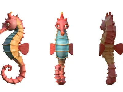 Seahorse Low-poly 3D model purchase