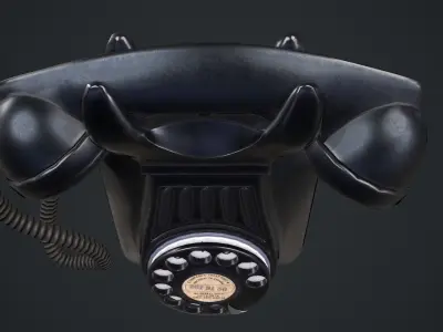 Old Dial Telephone Low-poly 3D model