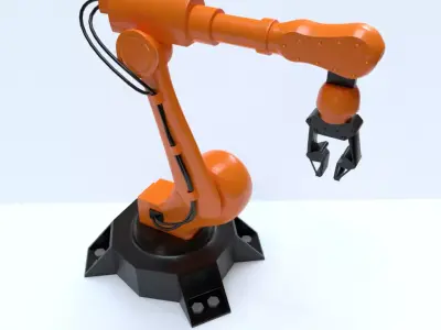 Rigged Low Poly-High Poly Robot Arm Low-poly 3D model