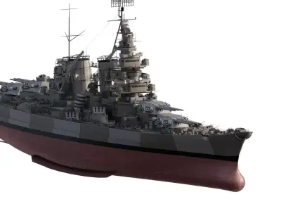 WW2 US NAVY BATTLESHIP BASED ON USS Alaska CB-1 3D model