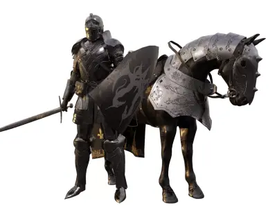 Knight and Horse 3D Model Pack