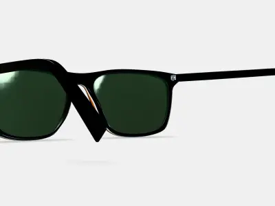 Fletcher Sunglasses in Black Matte Eclipse 3D model
