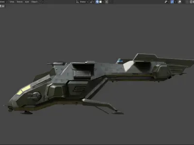 Sci-fi Military Tactical Transport Aircraft  Free low-poly 3D model