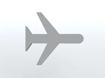 Airplane Mode Symbol v1 003 Low-poly 3D model
