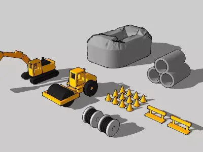 Road Work Site by Outland Models 3D Printable 3D print model