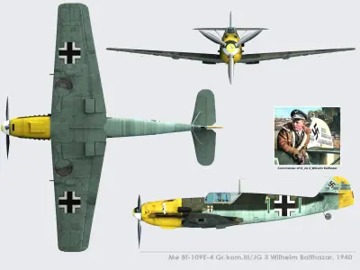  Messerschmitt Bf-109E-4 Green 1 3D model