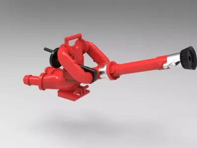 Railing fire monitor for rescue cruisers 3D print model