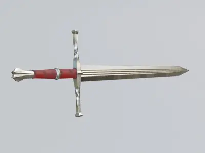 Medieval knight sword Low-poly 3D model