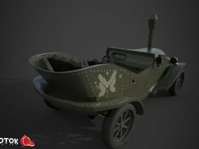 military car Free low-poly 3D model