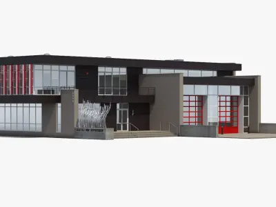 Modern Fire Station Building 3D model