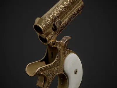 Remington Model 95 Double Deringer Low-poly 3D model