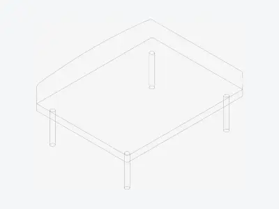 Seat - Ottoman - Simplicity - Type 3 Low-poly 3D model