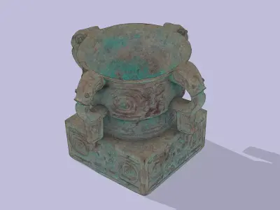 Ancient Chinese Ritual Bronze Ding Low-poly 3D model