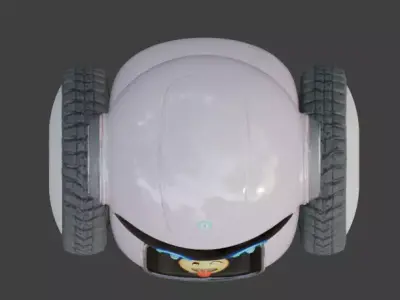 Stylized Cute Hover Bot v04 Low-poly 3D model