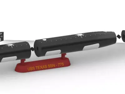 USS TEXAS SSN - 775 SUBMARINE 1-350 High Quality 3D print model