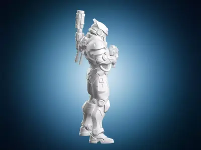 Armored Sci-Fi Soldier 3D print model purchase